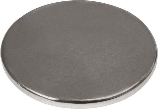 Mag-Mate - 1" Diam x 1/16" High Neodymium Rare Earth Magnet - 16.5 Lb Max Capacity, 180°F Max, Nickel Plated - Strong Tooling