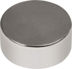 Mag-Mate - 3/4" Diam x 3/8" High Neodymium Rare Earth Magnet - 24 Lb Max Capacity, 180°F Max, Nickel Plated - Strong Tooling