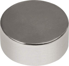 Mag-Mate - 1/2" Diam x 13/64" High Neodymium Rare Earth Magnet - 9.49 Lb Max Capacity, 180°F Max, Nickel Plated - Strong Tooling