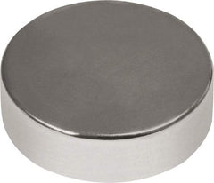 Mag-Mate - 1/2" Diam x 1/8" High Neodymium Rare Earth Magnet - 6.08 Lb Max Capacity, 180°F Max, Nickel Plated - Strong Tooling