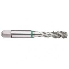 M10x1.5 6H 3-Flute Cobalt Green Ring Semi-Bottoming 40 degree Spiral Flute Tap-Bright - Strong Tooling