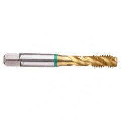 1-1/8-7 2B 4-Flute Cobalt Green Ring Semi-Bottoming 40 degree Spiral Flute Tap-TiN - Strong Tooling