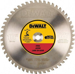 DeWALT - 10" Diam, 5/8" Arbor Hole Diam, 52 Tooth Wet & Dry Cut Saw Blade - Steel, Crosscutting Action, Standard Round Arbor - Strong Tooling