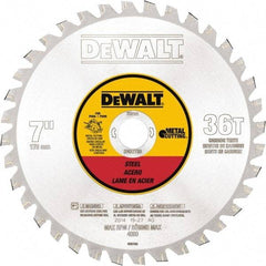 DeWALT - 7" Diam, 25/32" Arbor Hole Diam, 36 Tooth Wet & Dry Cut Saw Blade - Steel, Crosscutting Action, Standard Round Arbor - Strong Tooling