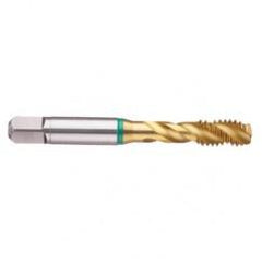 12-28 2B 3-Flute Cobalt Green Ring Semi-Bottoming 40 degree Spiral Flute Tap-TiN - Strong Tooling