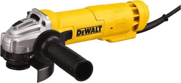 DeWALT - 4-1/2" Wheel Diam, 11,000 RPM, Corded Angle & Disc Grinder - 5/8-11 Spindle, 120 Volts, 11 Amps - Strong Tooling