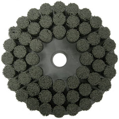 Weiler - 10" 120 Grit Ceramic Crimped Disc Brush - Fine Grade, Drive Arbor Connector, 1-1/2" Trim Length, 1-1/4" Arbor Hole - Strong Tooling