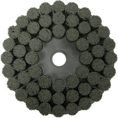 Weiler - 10" 80 Grit Ceramic Crimped Disc Brush - Fine Grade, Drive Arbor Connector, 1-1/2" Trim Length, 1-1/4" Arbor Hole - Strong Tooling