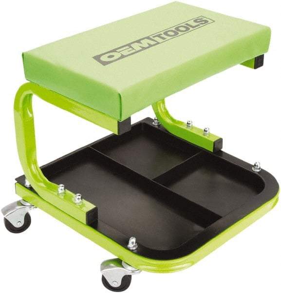 OEM Tools - 330 Lb Capacity, 4 Wheel Creeper Seat with Tray - Steel, 14-1/4" High x 14" Wide - Strong Tooling