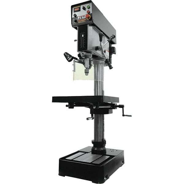 Jet - 10-7/16" Swing, Variable Speed Pulley Drill & Tap Press - Variable Speed, 2 hp, Three Phase - Strong Tooling