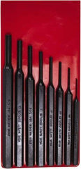 Mayhew - 8 Piece, 1/16 to 5/16", Pro Pin Punch Kit - Round Shank, Steel, Comes in Pouch - Strong Tooling