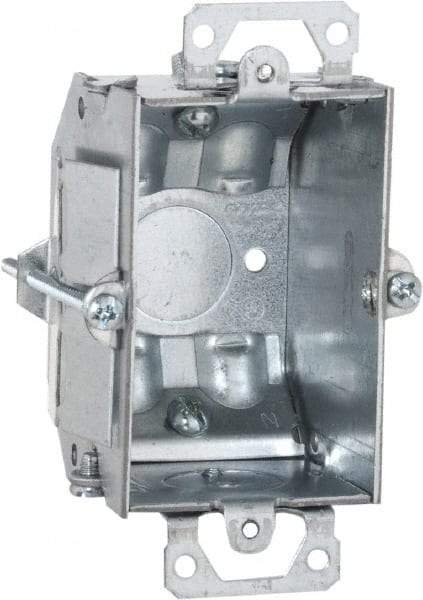 Hubbell-Raco - 1 Gang, (1) 1/2" Knockout, Steel Rectangle Switch Box - 4-7/32" Overall Height x 3" Overall Width x 2-1/4" Overall Depth - Strong Tooling