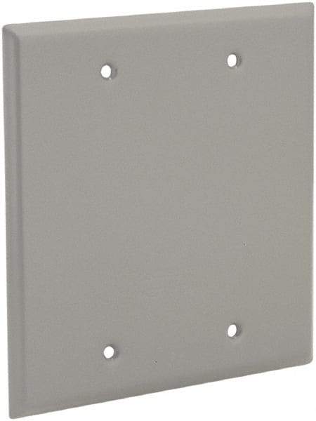 Hubbell-Raco - 2 Outlet, Powder Coat Finish, Rectangle Weather Resistant Box Cover - 1/8" Long x 4-1/2" Wide x 4-1/2" High, Wet Location, Aluminum, UL Listed - Strong Tooling