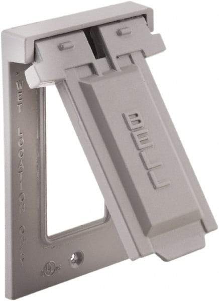 Hubbell-Raco - 1 Outlet, Powder Coat Finish, Rectangle Weather Resistant Box Cover - 0.797" Long x 2-13/16" Wide x 4-9/16" High, Wet Location, Aluminum, UL Listed - Strong Tooling