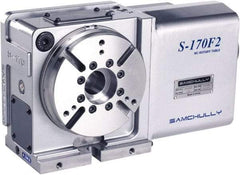 Samchully - 1 Spindle, 210mm Horizontal & Vertical Rotary Table - 200 kg (440 Lb) Max Horiz Load, 170mm Centerline Height, 45mm Through Hole - Strong Tooling