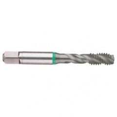 M18x2.5 6H 4-Flute Cobalt Green Ring Semi-Bottoming 40 degree Spiral Flute Tap-TiCN - Strong Tooling