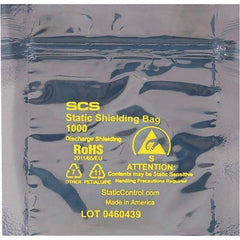 Made in USA - 4" Long x 4" Wide, 3.1 mil Thick, Self Seal Static Shield Bag - Transparent, Metal-In, Standard Grade - Strong Tooling