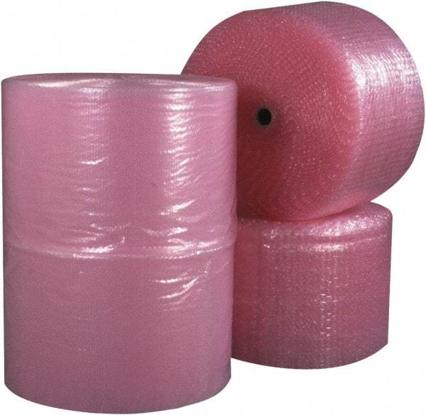 Made in USA - 3,000" Long x 48" Wide, Antistatic Bubble Roll - Pink, Standard Grade - Strong Tooling