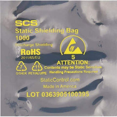 Made in USA - 4" Long x 4" Wide, 3.1 mil Thick, Open Top Static Shield Bag - Transparent, Metal-In, Standard Grade - Strong Tooling