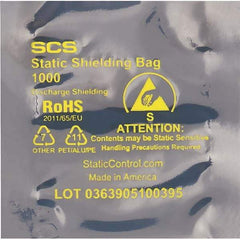 Made in USA - 3" Long x 3" Wide, 3.1 mil Thick, Open Top Static Shield Bag - Transparent, Metal-In, Standard Grade - Strong Tooling