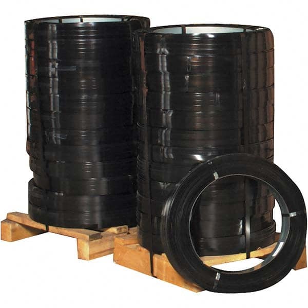 Made in USA - 1,710' Long x 3/4" Wide, Oscillated Coil Steel Strapping - 2,450 Lb Capacity, 0.023" Thick - Strong Tooling