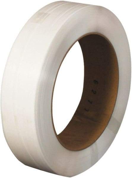 Made in USA - 9,000' Long x 1/2" Wide, Coil Case Polypropylene Strapping - 300 Lb Capacity, 0.017" Thick - Strong Tooling