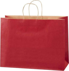 Made in USA - Kraft Grocery Bag - 16 x 6 x 12, Scarlet - Strong Tooling