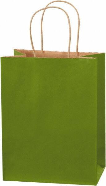 Made in USA - Kraft Grocery Bag - 8 x 4-1/2 x 10-1/4, Green Tea - Strong Tooling