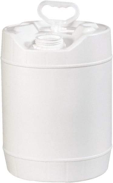 Made in USA - 5 Gal White Cylinder Metal Pail - 13-3/8" High - Strong Tooling