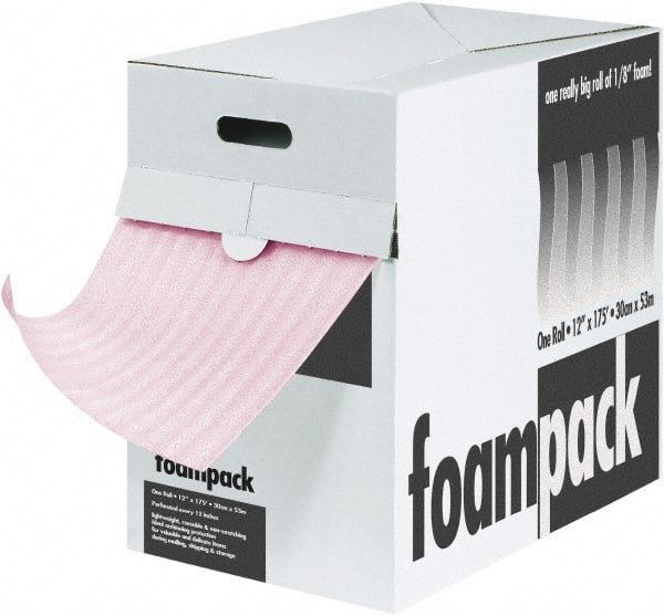 Made in USA - 2,100" Long x 12" Wide, Antistatic Foam Roll - Pink, Standard Grade - Strong Tooling