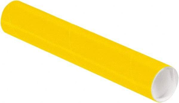 Made in USA - 2" Diam x 12" Long Round Colored Mailing Tubes - 1 Wall, Yellow - Strong Tooling