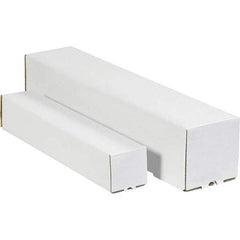 Made in USA - 3" Diam x 37" Long Square Square Mailing Tubes - 1 Wall, White - Strong Tooling