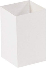 Made in USA - 4" Wide x 4" Long x 6" High Rectangle Chipboard Box - 1 Wall, White - Strong Tooling