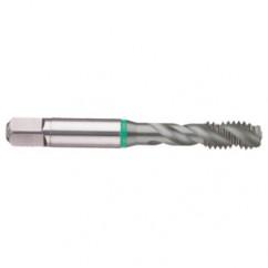 5/8-18 2B 3-Flute Cobalt Green Ring Semi-Bottoming 40 degree Spiral Flute Tap-TiCN - Strong Tooling