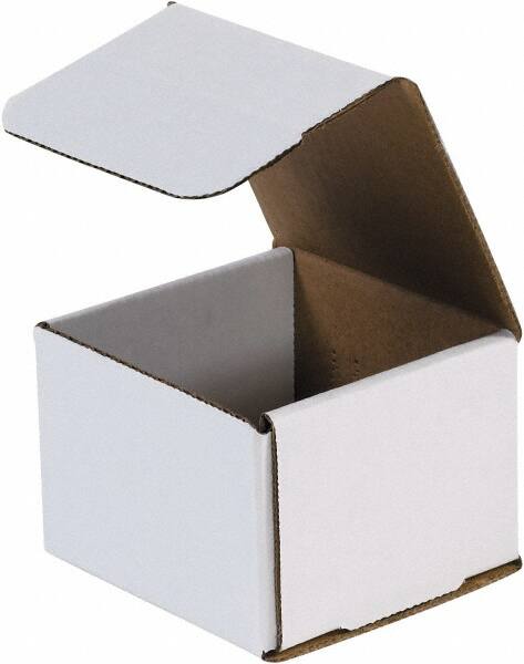 Made in USA - 4" Wide x 4" Long x 3" High Rectangle Crush Proof Mailers - 1 Wall, White - Strong Tooling