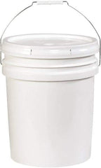 Made in USA - 5 Gal White Cylinder Metal Pail - 13-3/8" High - Strong Tooling