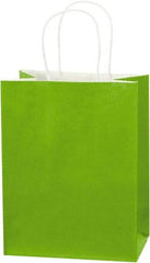 Made in USA - Kraft Grocery Bag - 8 x 4-1/2 x 10-1/4, Citrus Green - Strong Tooling