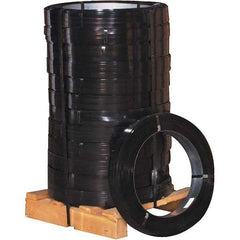 Made in USA - 3,140' Long x 5/8" Wide, Oscillated Coil Steel Strapping - 3,140 Lb Capacity, 0.015" Thick - Strong Tooling