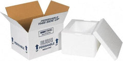 Made in USA - 10" Wide x 12" Long x 7" High Rectangle Insulated Box - 1 Wall, White - Strong Tooling