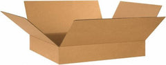 Made in USA - 20" Wide x 24" Long x 4" High Rectangle Corrugated Shipping Box - 1 Wall, Kraft (Color), 65 Lb Capacity - Strong Tooling