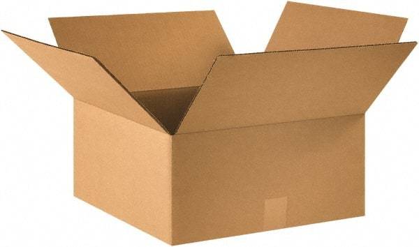 Made in USA - 16" Wide x 16" Long x 7" High Rectangle Corrugated Shipping Box - 1 Wall, Kraft (Color), 65 Lb Capacity - Strong Tooling