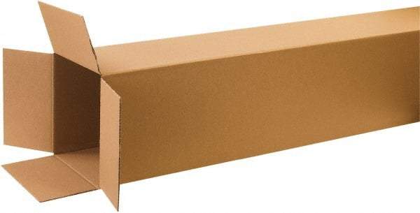 Made in USA - 12" Wide x 12" Long x 60" High Rectangle Corrugated Shipping Box - 1 Wall, Kraft (Color), 65 Lb Capacity - Strong Tooling