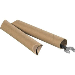 Made in USA - 1-1/2" Diam x 18" Long Round Crimped End Mailing Tubes - 1 Wall, Kraft (Color) - Strong Tooling