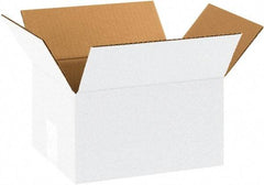 Made in USA - 8" Wide x 10" Long x 6" High Rectangle Corrugated Shipping Box - 1 Wall, White, 65 Lb Capacity - Strong Tooling