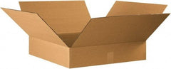 Made in USA - 22" Wide x 22" Long x 4" High Rectangle Corrugated Shipping Box - 1 Wall, Kraft (Color), 65 Lb Capacity - Strong Tooling