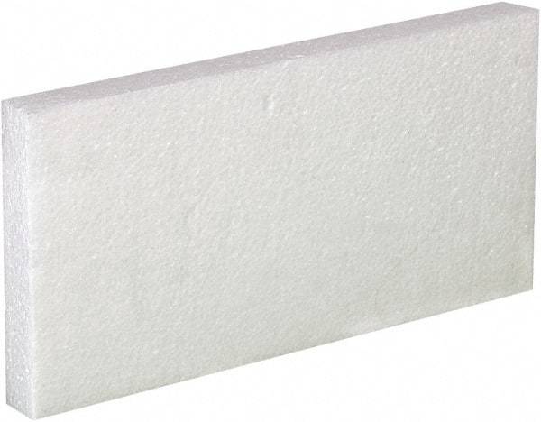 Made in USA - 12" Long x 6" Wide x 1" High x 1" Thick Polystyrene Foam - White, Case - Strong Tooling