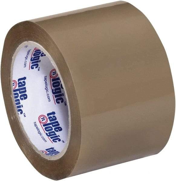 Tape Logic - 3" x 55 Yd Tan Acrylic Adhesive Packaging Tape - Polypropylene Film Backing, 3.5 mil Thick, 33.7 Lb Tensile Strength - Strong Tooling