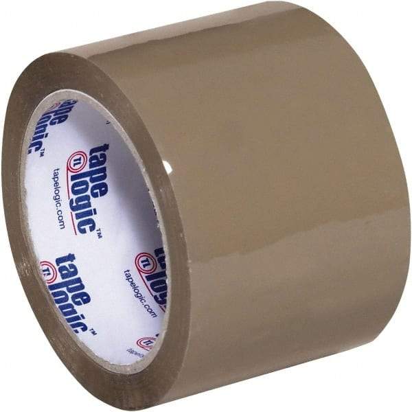 Tape Logic - 3" x 110 Yd Tan Acrylic Adhesive Packaging Tape - Polypropylene Film Backing, 2.6 mil Thick, 24.7 Lb Tensile Strength - Strong Tooling