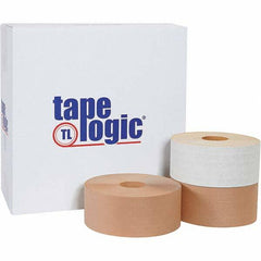 Tape Logic - 3" x 150 Yd White Water Activated Adhesive Packaging Tape - Paper Backing, 5 mil Thick - Strong Tooling