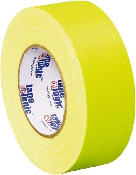 Tape Logic - 2" x 50 Yds Fluorescent Yellow Gaffers Tape - 11 mil, Rubber Adhesive - Strong Tooling